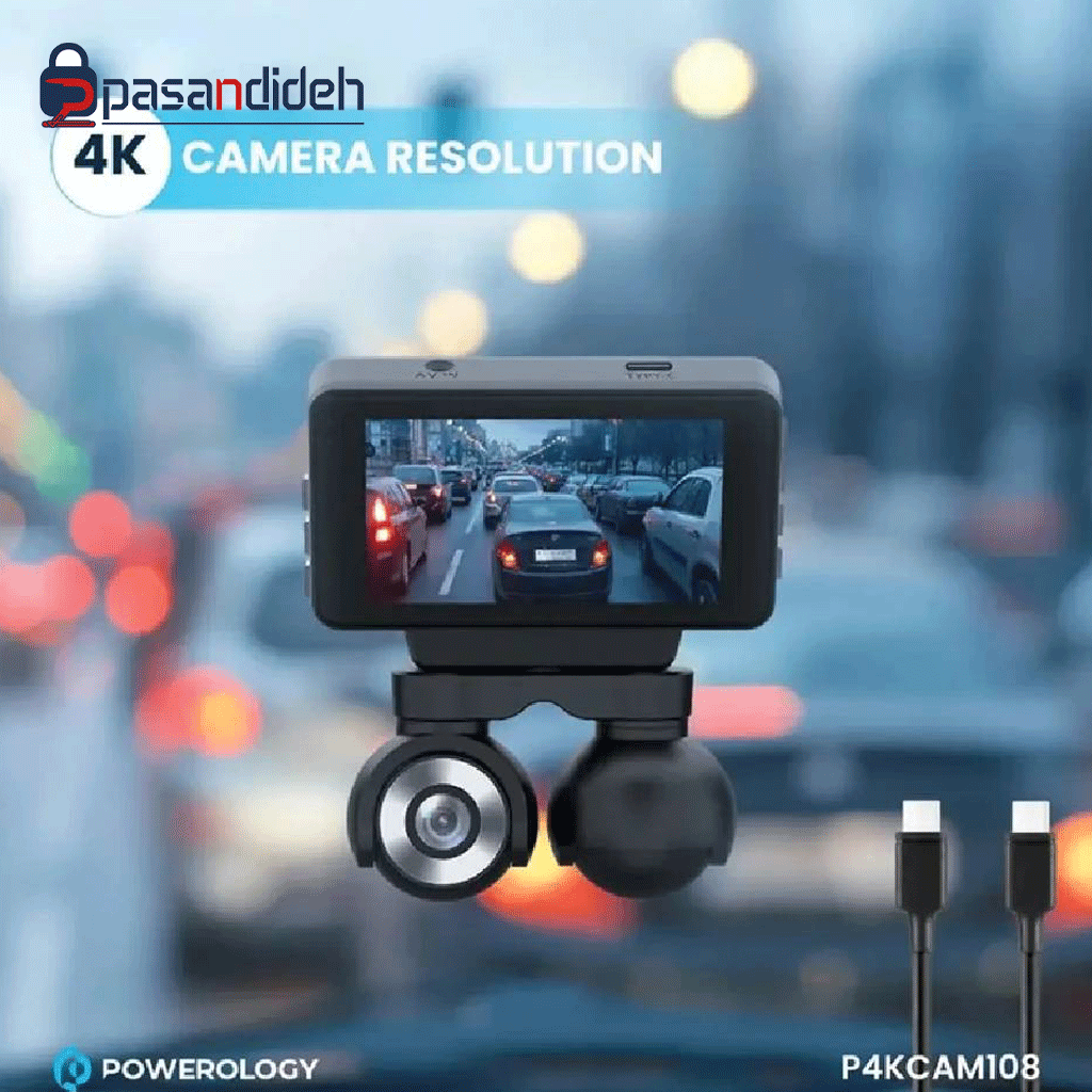 دوربین ثبت وقایع پاورولوژی  Powerelogy DUAL LENS DASH CAMERA