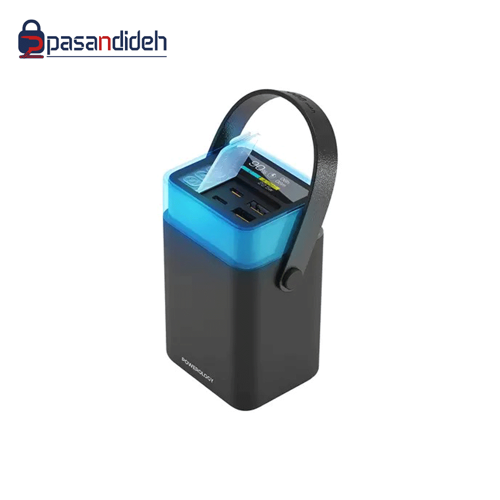 پاور بانک ۶۵ وات پاورولوژی 40000mah مدل Powerology Halo Beam PD65w