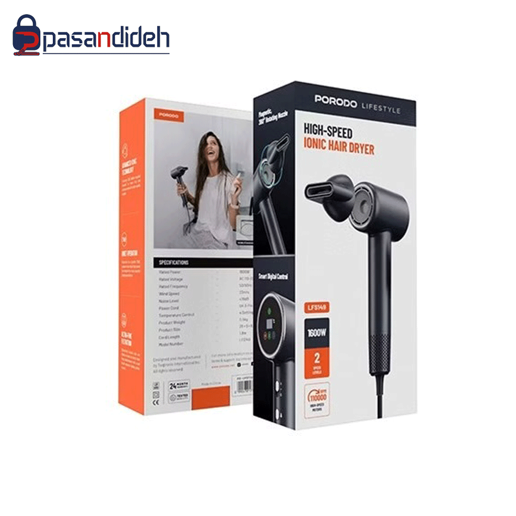 سشوار پرودو Porodo HIGH SPEED IONIC HAIR DRYER LFST149