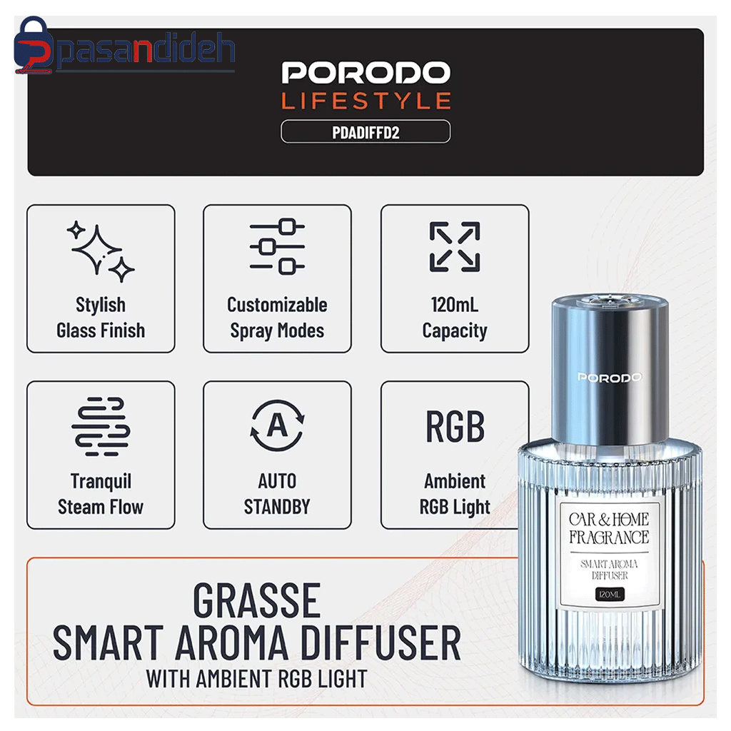 خوشبوکننده هوشمند پرودو Porodo GRASSE SMART AROMA DIFFUSER