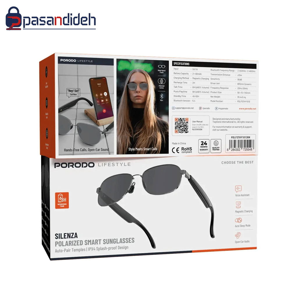 عینک هوشمند پرودو Porodo Smart Glass Silenza PDLFSTHY1013