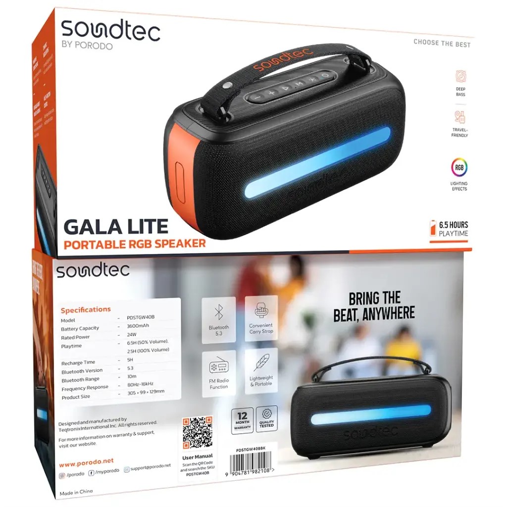 اسپیکر قابل حمل پرودو مدل Gala Lite PDSTGW40B