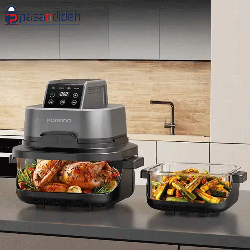 هواپز پرودو 1500 وات مدل Porodo Air Fryer 4 in 1 Dual Glass