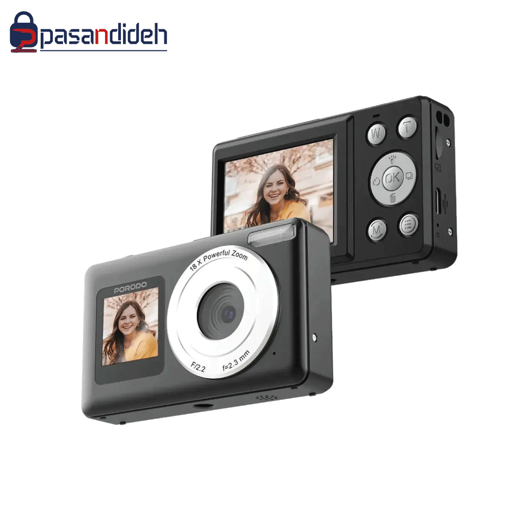 دوربین دیجیتال پرودو Porodo Dual-Screen Digital Camera PDETK07BK - تصویر 1