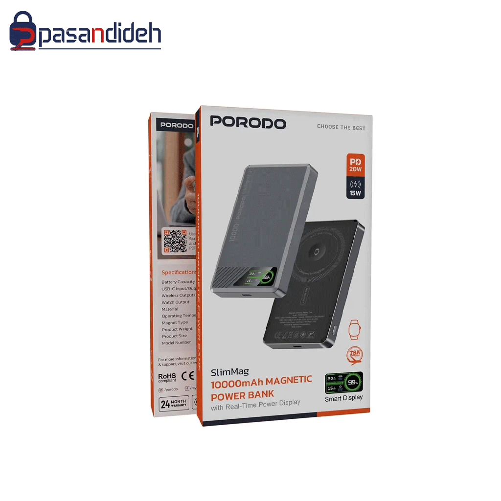 پاوربانک پرودو PORODO TFT DISPLAY 10k