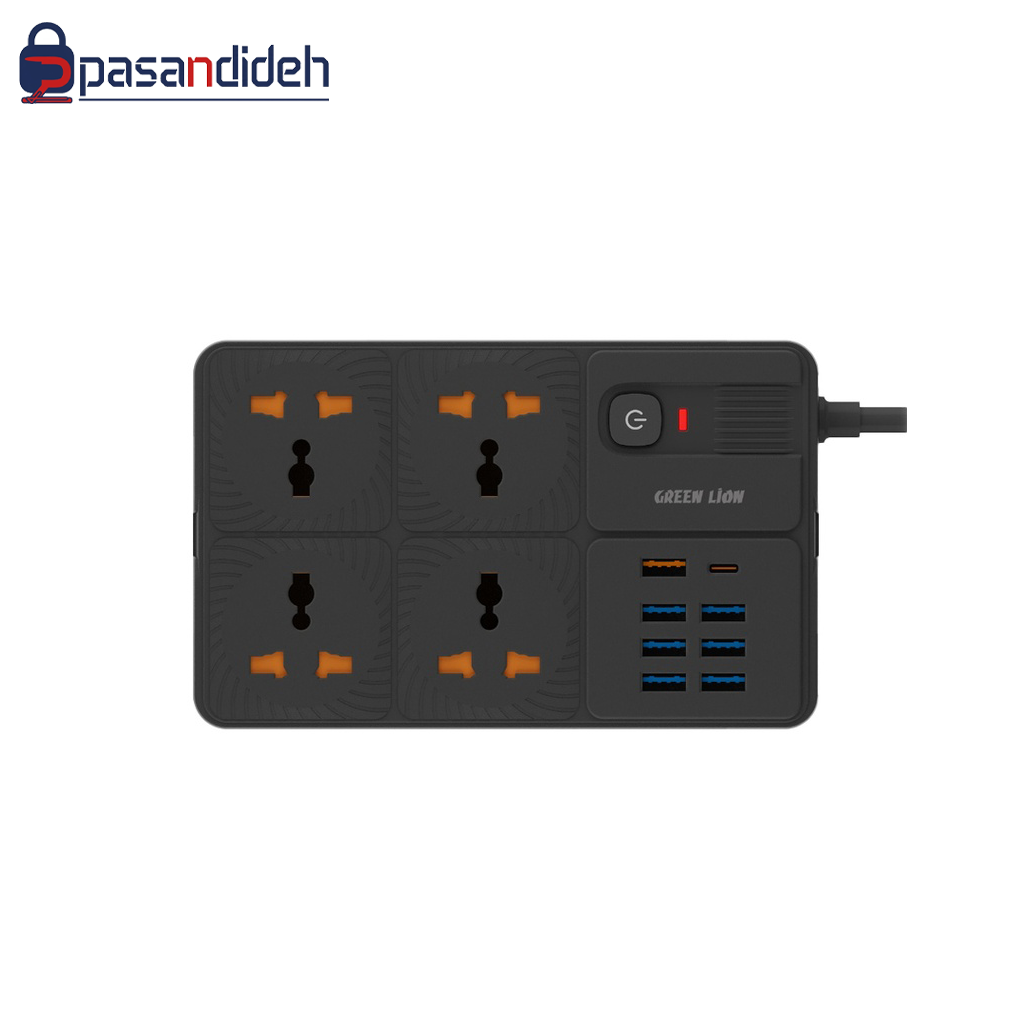 چند راهی برق گرین لاین مدل Green lion 7 USB A + PD PORT