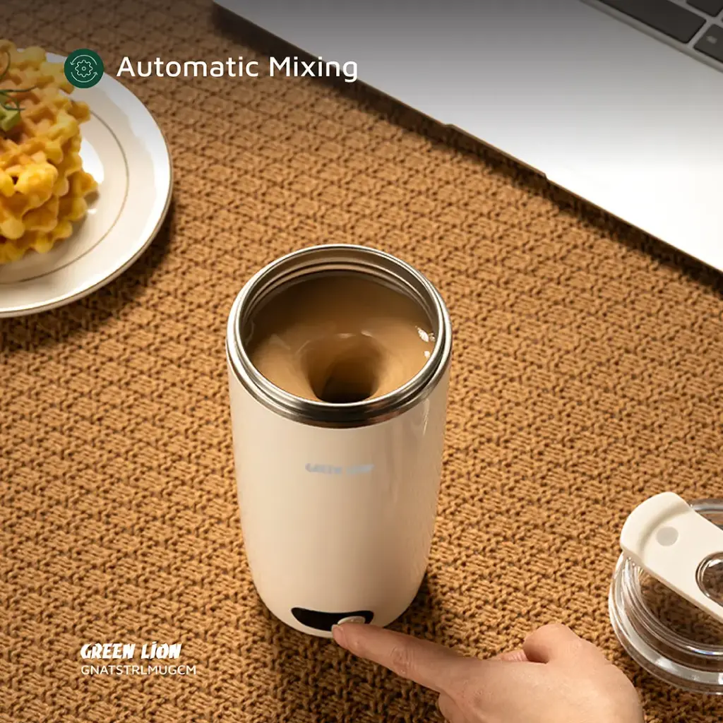 ماگ همزن خودکار گرین لاین مدل Magnetic ظرفیت ۳۵۰ میلیلیترGreen lion