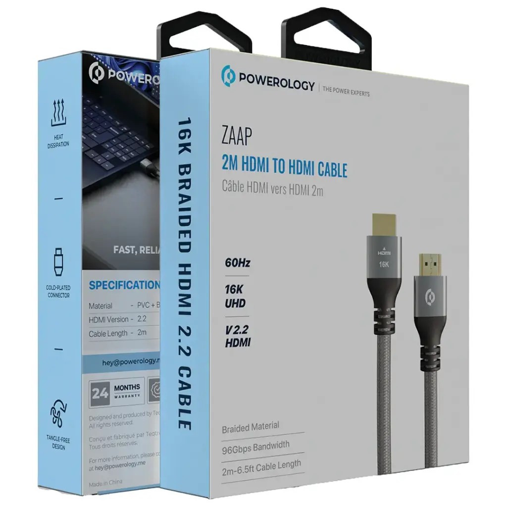 کابل دو متری اچ دی ام آی -Powerology Zaap 2m HDMI to HDMI Cable - تصویر 2