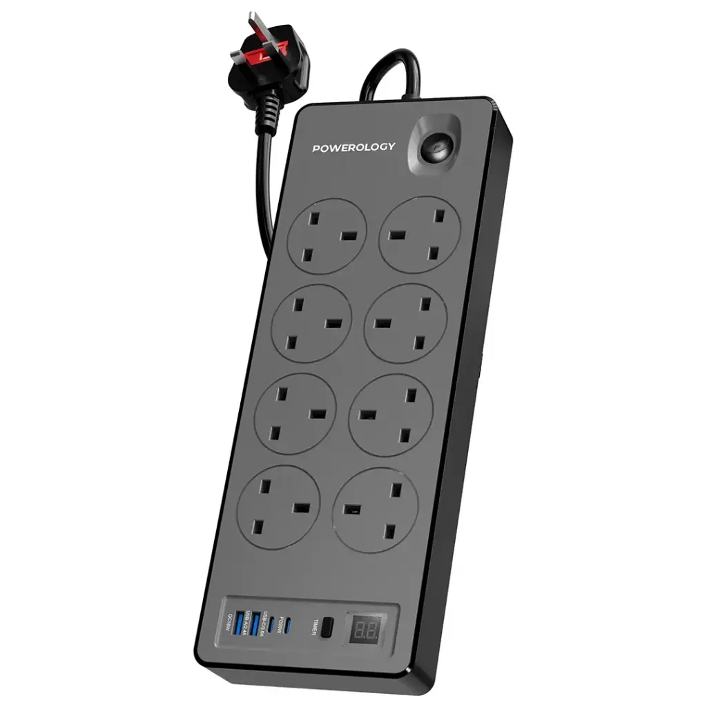 هاب برق 8پورت پاورلوژی Powerology 8AC 2990W Power Strip PD 20W - تصویر 1