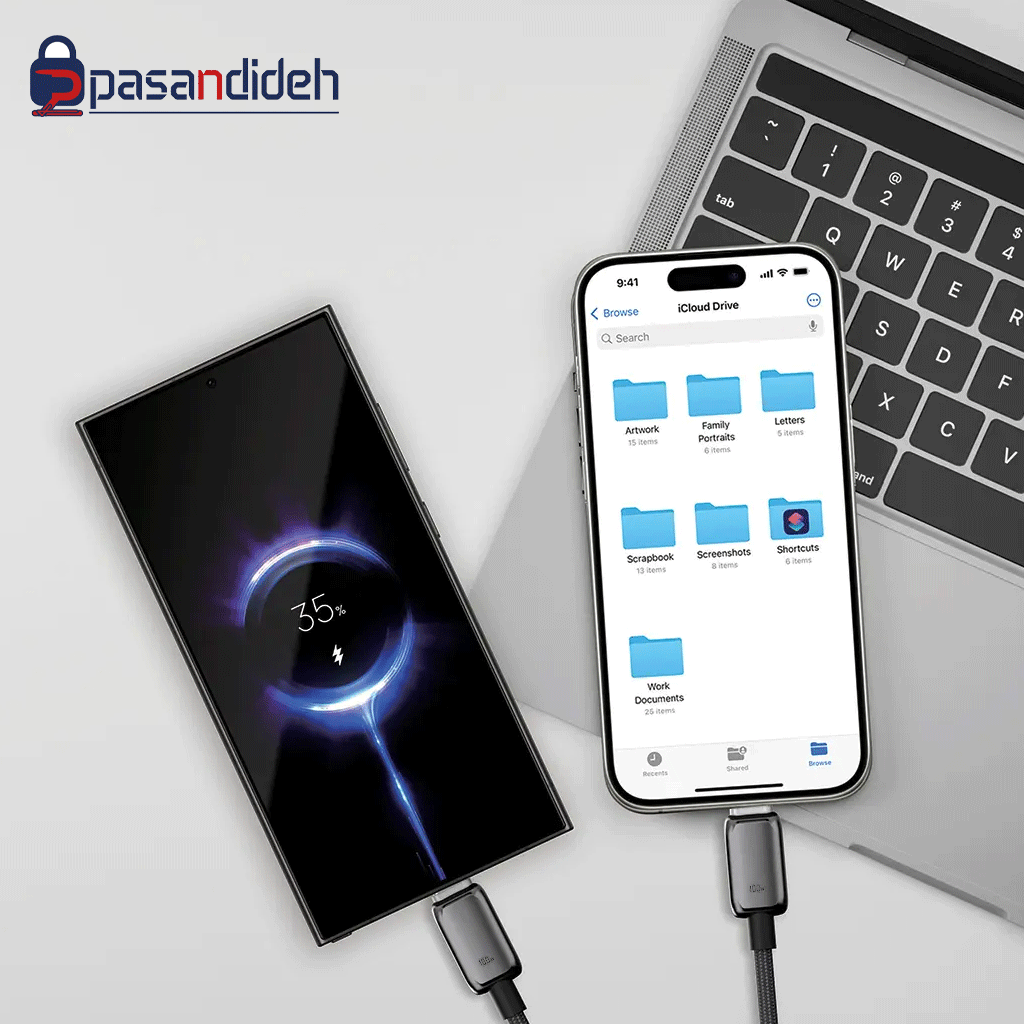 کابل شارژ پاورولوژی Powerology PWDC100DGY - تصویر 4