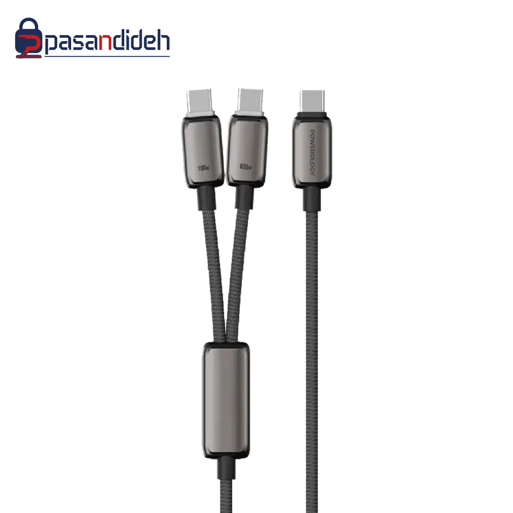 کابل شارژ پاورولوژی Powerology PWDC100DGY