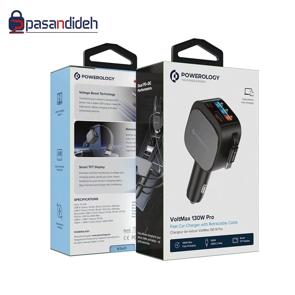 شارژر فندکی پاورولوژی مدل Powerology PCCSR028BK - تصویر 2