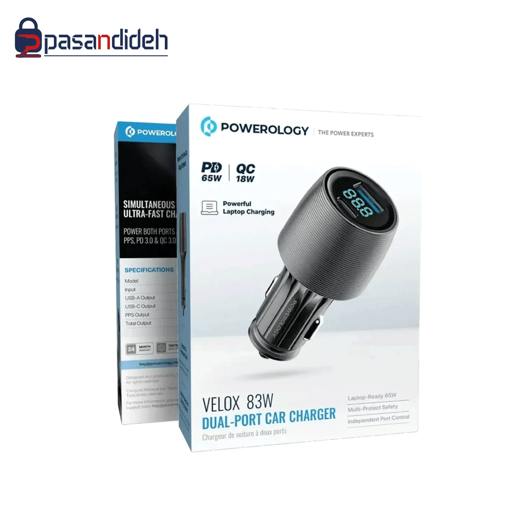 شارژر فندکی پاورولوژی مدل Powerology Velox 83W PCCSR020BK - تصویر 3