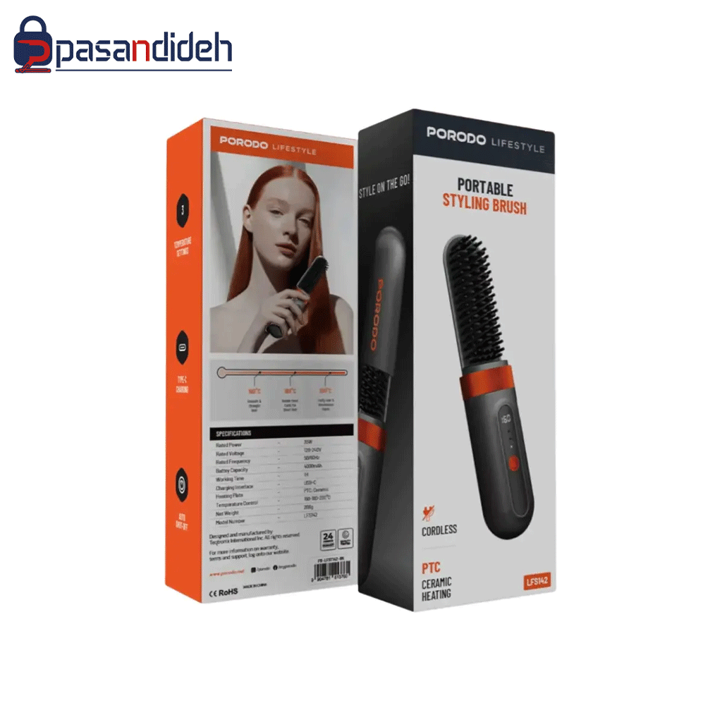 اتومو و برس حرارتی پرودو Porodo Portable Heated Styling Brush - تصویر 2