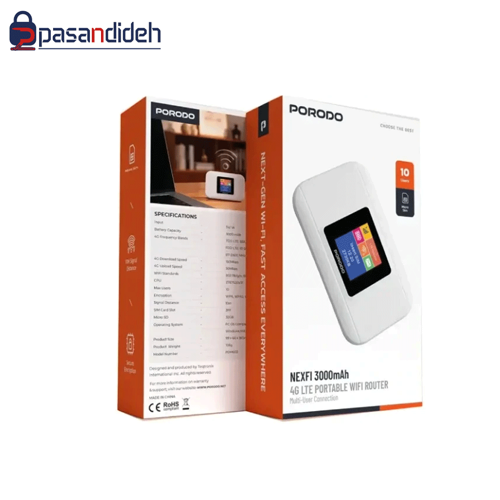 مودم همراه پرودو مدل PORODO TRAVEL ROUTER 4G - تصویر 2
