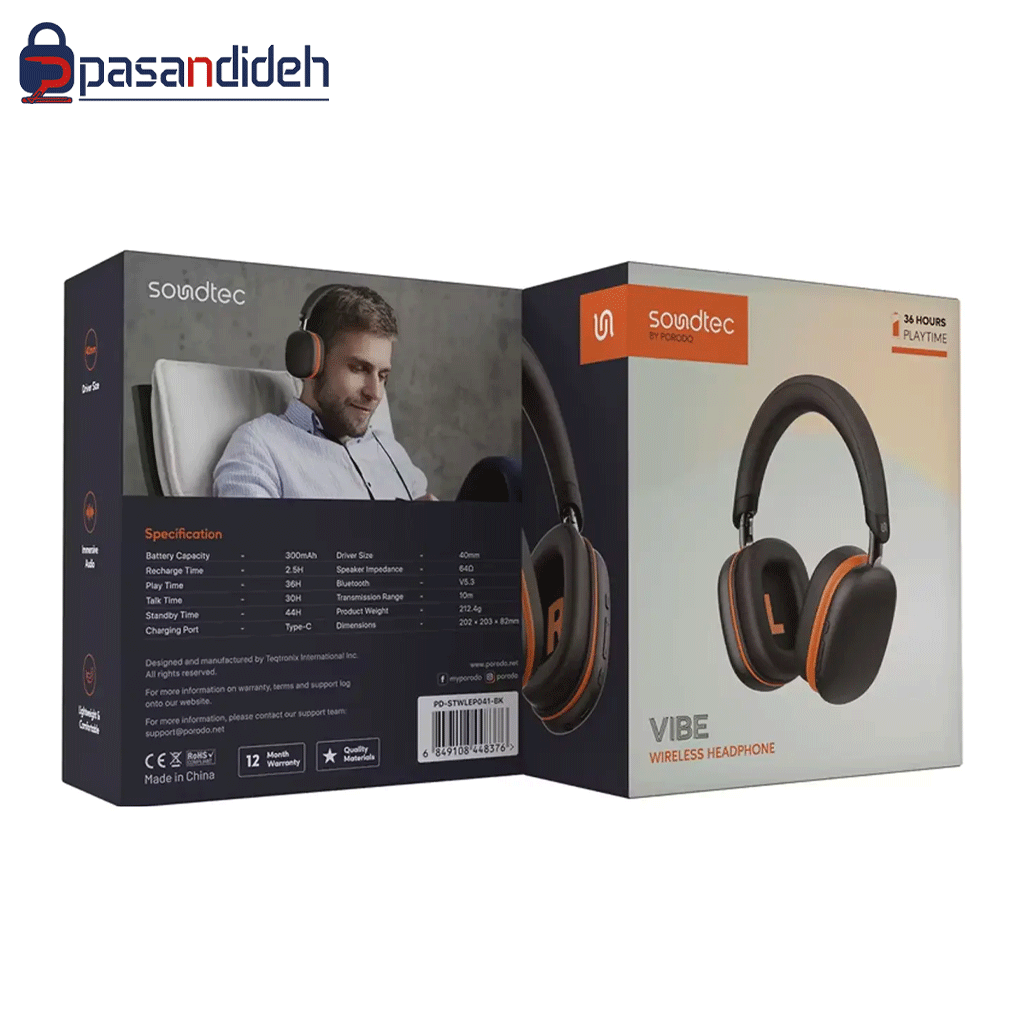 هدفون بلوتوثی پرودو مدل Porodo SOUNDTECH VIBE - تصویر 3