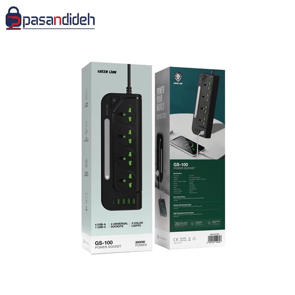 چند راهی برق گرین لاین مدل Green lion GS-100 GNGS100PSBK - تصویر 2