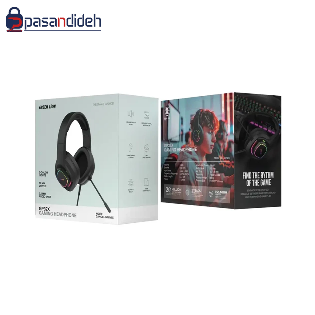 هدفون گیمینگ گرین لاین مدل Green lion GP32X GAMING - تصویر 2