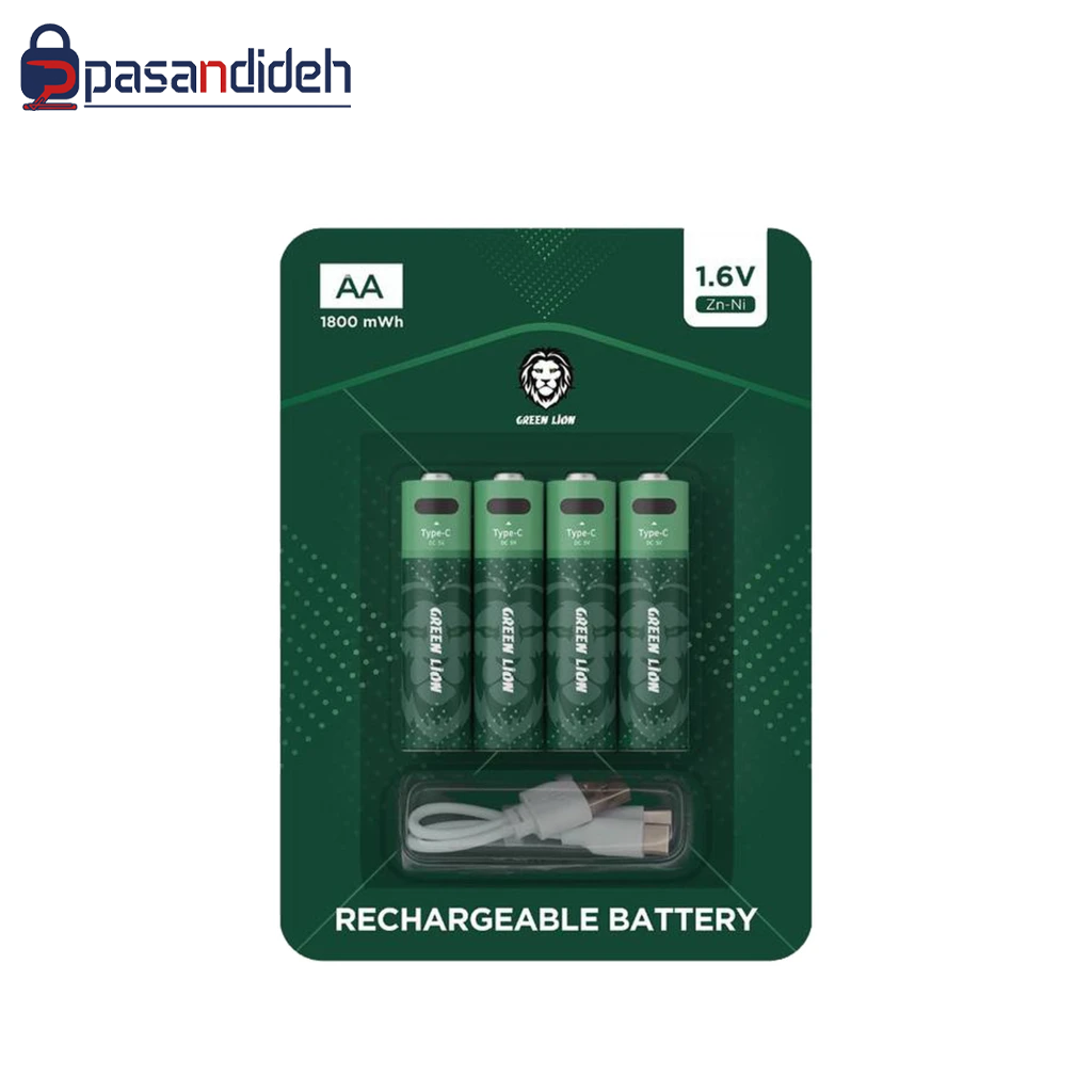 باتری قلمی چهار عددی شارژی گرین لاین Green Lion BATTERY AA - تصویر 1