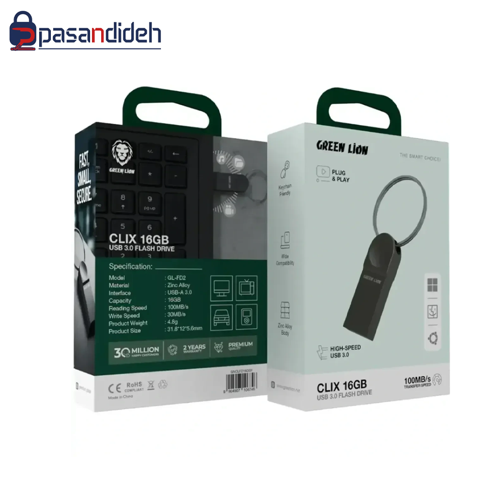 فلش مموری 64 گیگابایت گرین لاین Green Lion CLIX USB-FLASH 64GB - تصویر 2