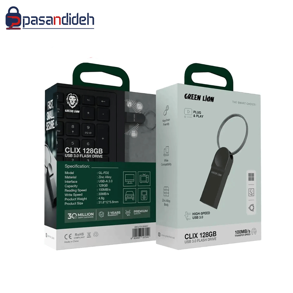 فلش مموری 128 گیگابایت گرین لاین Green Lion Clix Flash Drive 128GB - تصویر 2
