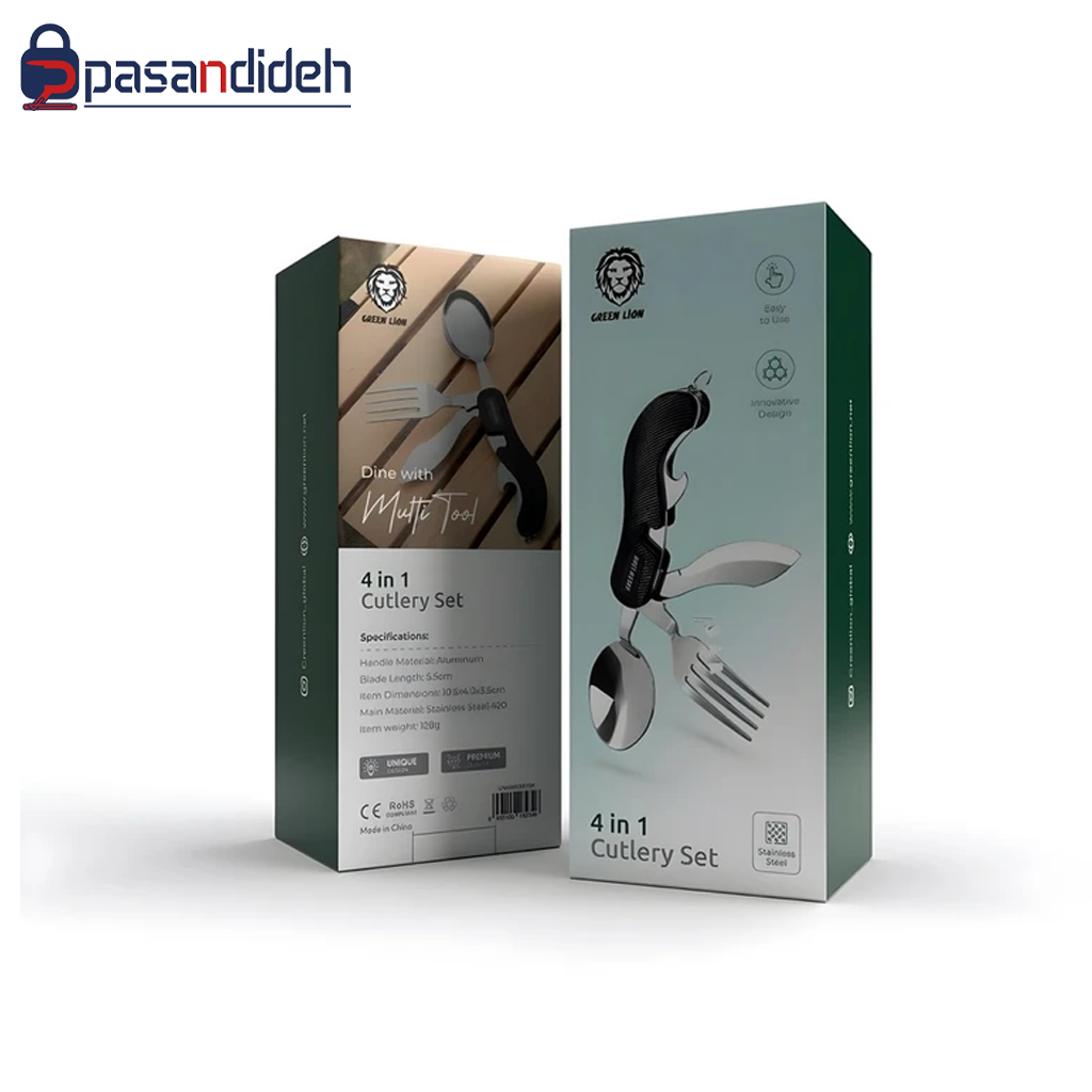 ست قاشق چنگال کمپ گرین‌لاین مدل Green lion 4 IN 1 - تصویر 2